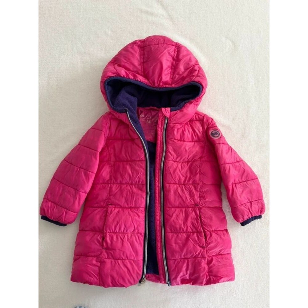 Michael Kors Girls Pink Hooded Puffer Jacket Coat 18M
